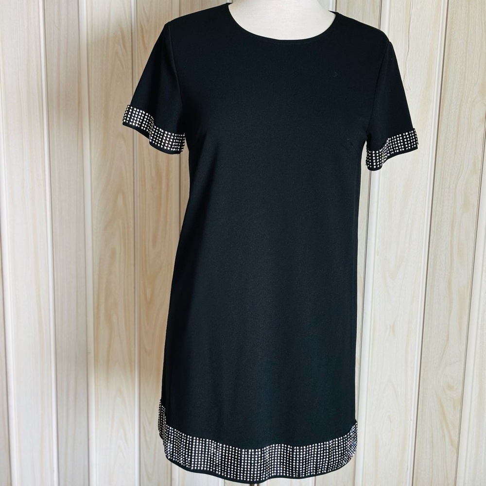 Ina Elegant Black Dress with beads trim.